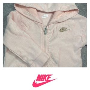 Nike 18M Hooded Coverall in Baby Pink